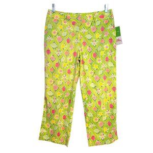Lilly Pullitzer Vintage Palm Beach Liza Capri Pants Ladybugs and Lemons